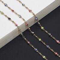 Metal non-slip chain, with eyes and beads, for glasses and masks GL689