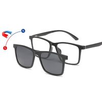 Оправа пластиковая TR90/PC + комплект из 5 поляризационных солнцезащитных насадок (клипон) на магните + кожаная сумка El Dorado EL9510