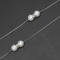 Silver-colored metal non-slip chain, with pearl, for glasses and masks GL288