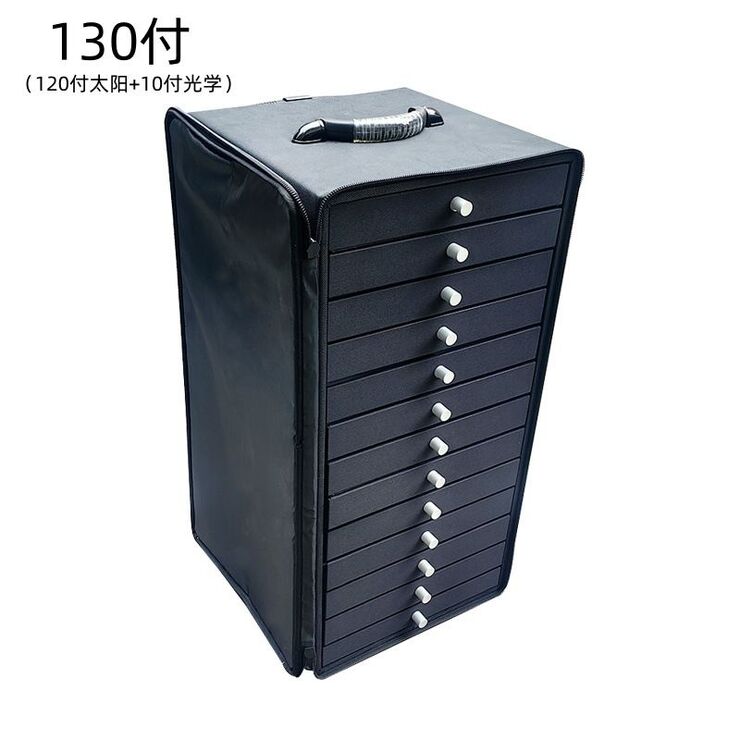 Передвижной бокс (ящик, чемодан, кейс, кофр, органайзер, витрина) на колёсах для оправ и очков на 130 мест JS-C251107