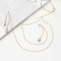 Metal non-slip chain, with crown pendant with rhinestones, for glasses and masks GA019
