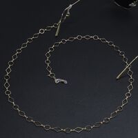 Gold-colored metal non-slip chain, with diamond, for glasses and masks GL487