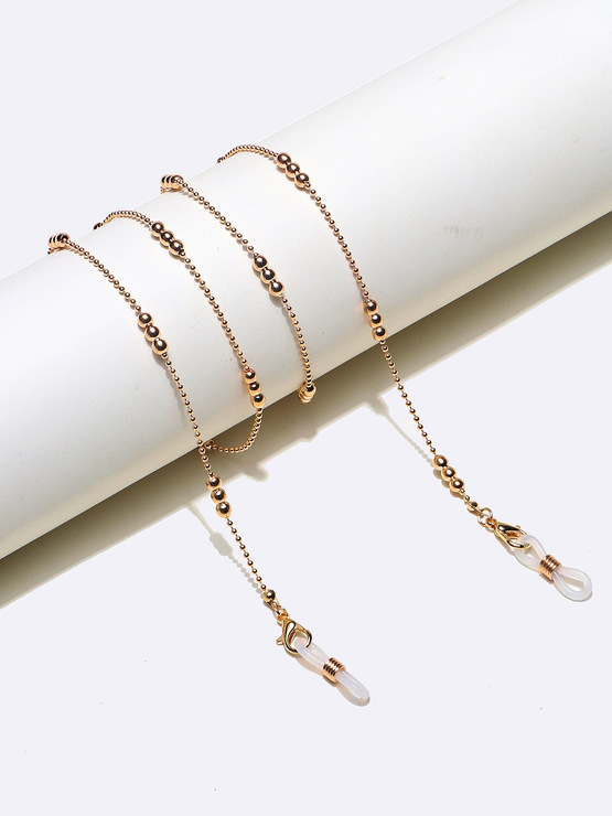 Белая цепочка для очков из рисовых бусин с глиняными фруктами GL1280