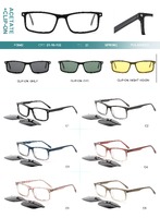 Plastic acetate frame with spring hinges + polarized clip-on Big City F3042S