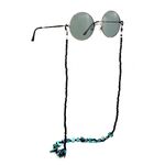 Металлическая нескользящая цепочка серебряного цвета, с черными бусинами и цветными ракушками, для очков и масок GL961