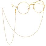 Gold-colored metal non-slip chain, with transparent crystal, for glasses and masks GL102