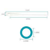 Наконечники на заушники силиконовые B21, длина 71 мм, круглое отверстие Ø1.4 мм