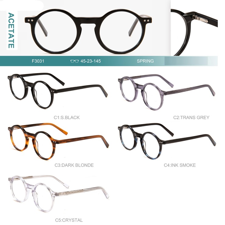Acetate plastic frames for glasses with spring hinges Big City F3031