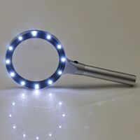 Лупа с универсальной подсветкой, увеличительное стекло с ручкой SZ-12-XX, диаметр 85 мм, увеличение: 5Х, 10Х