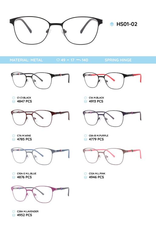 Metal frame with TR-90 temples HS01-02