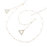 Металлическая нескользящая цепочка золотого цвета, с бусинами, для очков и масок GL789