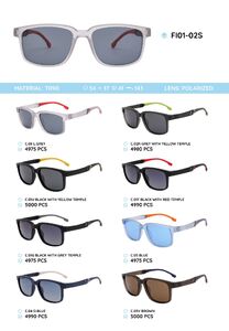 Солнцезащитные поляризационные очки в пластиковой оправе из TR90 FI01-02S