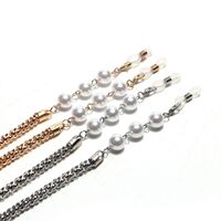 Metal non-slip chain, thick 6 mm with pearl 10 mm, for glasses and masks GL1438