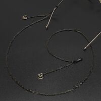 Black-colored metal non-slip chain, with pendant butterfly, for glasses and masks GL674