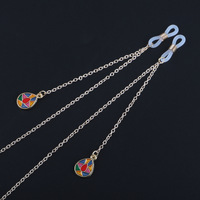 Gold-colored metal non-slip chain, with pendant spliced water drop, for glasses and masks GL758