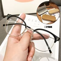 Metal eyeglasses Blue ray cut KY0046 with case