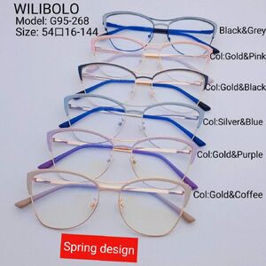 Metal ultrathin frames with flex hinges Wilibolo G95-268