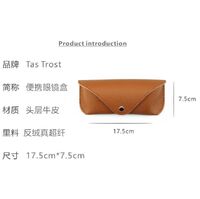 Genuine leather glasses case with microfiber lining ZY013