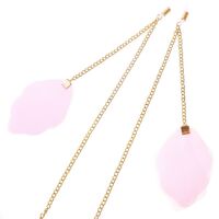 Gold-colored metal non-slip chain, with lace pompom pendant, for glasses and masks GL195