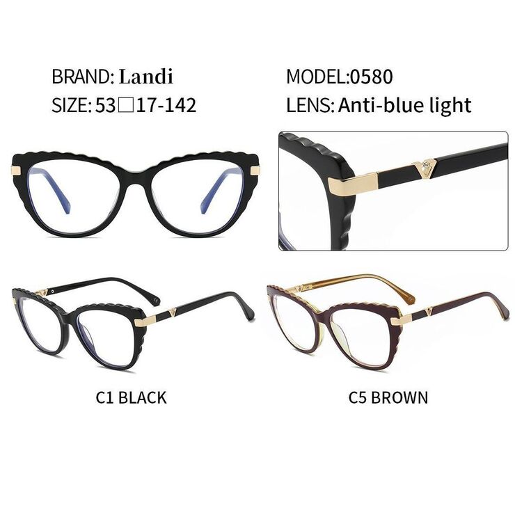 Protective anti-reflective coating acetate glasses Landi LD0580
