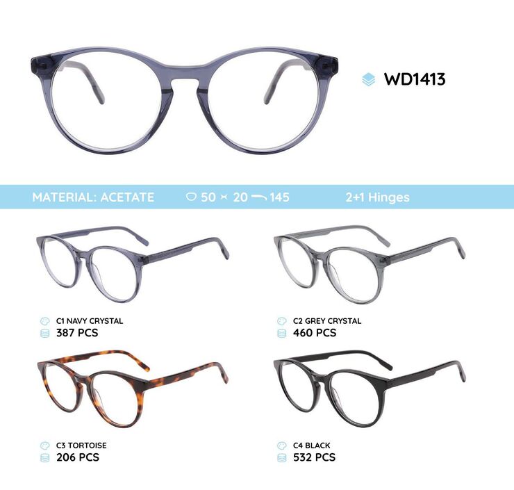 Plastic acetate eyeglasses frame for women WD1413