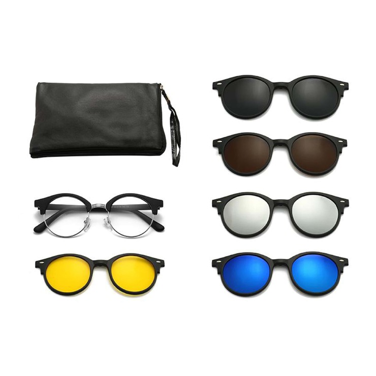 Оправа El Dorado с комплектом поляризационных солнцезащитных насадок (клипон) на магните 2277T (5 штук)