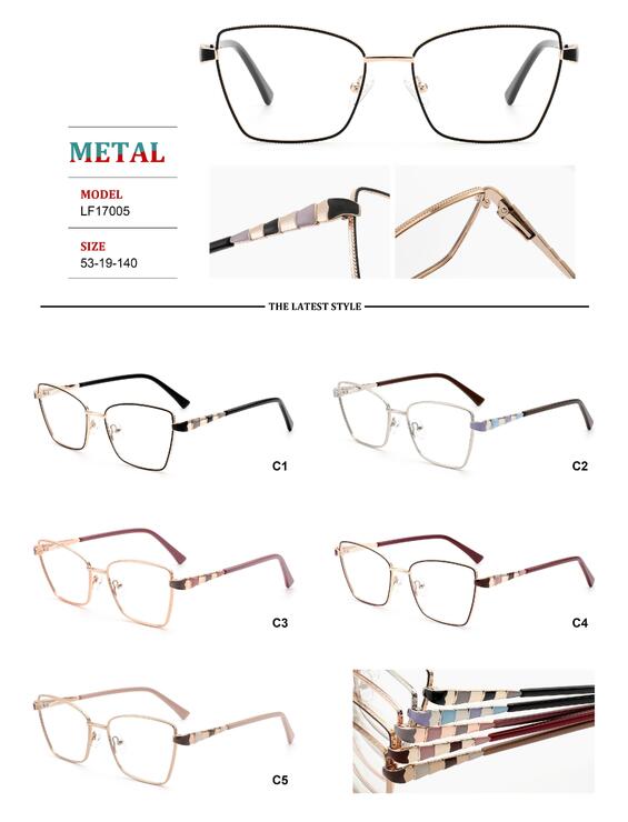 Metal frames for glasses with spring hinges for women Big City LF17005