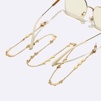 Металлическая нескользящая цепочка золотого цвета, с сердцем, для очков и масок GL1635