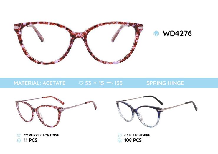 Plastic acetate eyeglasses frame for women WD4276
