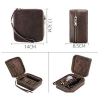 Eyeglasses genuine leather clutch bag with strap and zipper CF6008