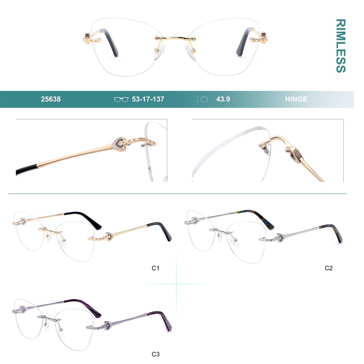 Rimless metal frames for glasses Big City 25638