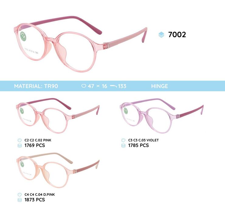 TR90 plastic eyeglasses frame for kids 7002TR