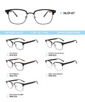 Металлическая оправа с дужками из материала TR-90 со встроенным флексом HL01-07