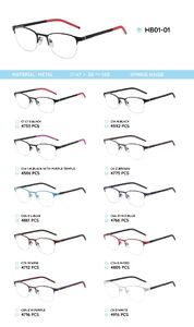 Металлическая оправа с дужками из материала TR-90 HB01-01