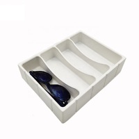 Plastic glasses and frames display for cabinets and drawers with 4 slots