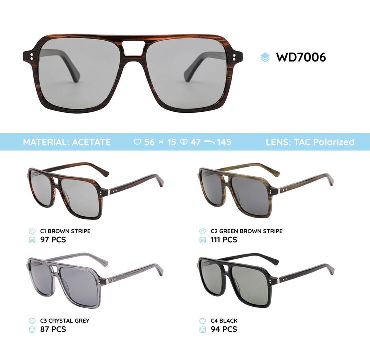 Plastic acetate frame polarized sunglasses WD7006