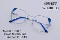 Metal +TR90 ultrathin women's frames with spring hinges Wilibolo TR3031