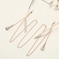 Металлическая нескользящая цепочка золотого цвета, c гитарой и жемчугом, для очков и масок GL1843