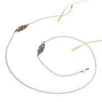Silver-colored metal non-slip chain, with iron flower, for glasses and masks GL065