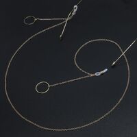 Metal non-slip chain, with a ring-shaped pendant, for glasses and masks GL530