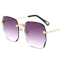 Metal rimless sunglasses with UV400 protection 2877-GT