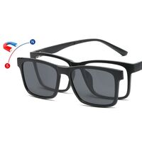 TR90/PC plastic frame + 5 polarized sun protection magnet clip-on set + leather bag El Dorado EL9503