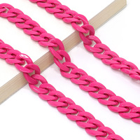 Acrylic non-slip chain, thick concave shape 29 colors, for glasses and masks GB011-2