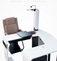 Рабочее место офтальмолога, комбинированный стол с кнопочным управлением + кресло PK-200B, столешница 1100*400 мм 