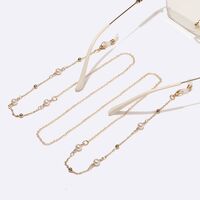 Металлическая нескользящая цепочка золотого цвета, с жемчугом, для очков и масок GL1535