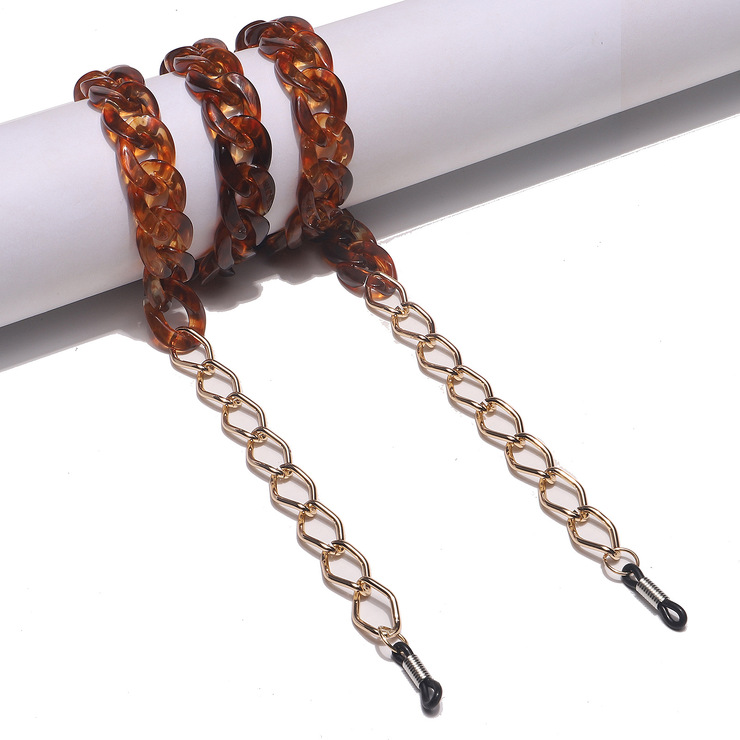 Gold glasses chain with round pearls GB142(1)