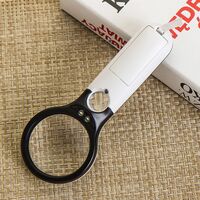 Лупа с универсальной подсветкой и компасом, увеличительное стекло с ручкой 6902C-XX, диаметр 60 мм, увеличение: 4Х, 45Х