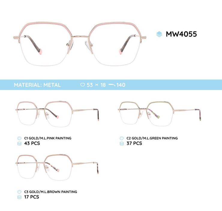 Metal women's frames for glasses MW4055