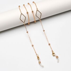 Металлическая нескользящая цепочка золотого цвета, c ромбом, для очков и масок GL1892