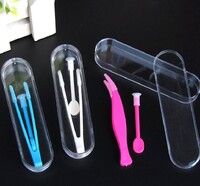 Большой практичный пинцет 7,0 см с палочкой 4,5 см в пенале и упакован в целофан XF 大号实用隐形眼镜镊子